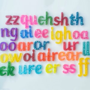 Rainbow Phonics Set Phases Read Write Inc Letters and Sounds Glitter ...