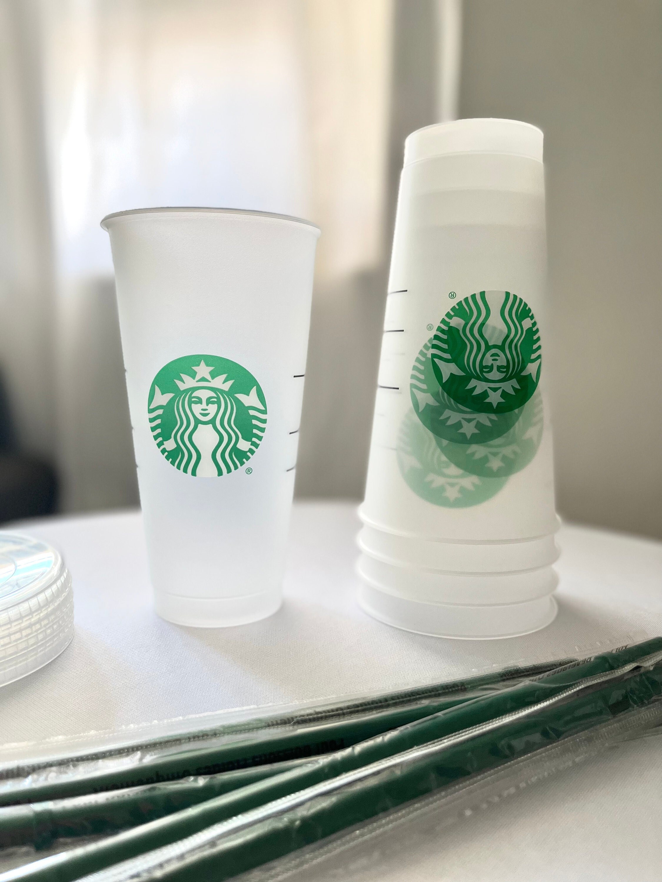 25 Bulk Starbucks Cold Cups, Plain Cold Cup, Blank Starbucks Tumblers, Starbucks  Cups, Lid & Straw, Crafting, Or… in 2023