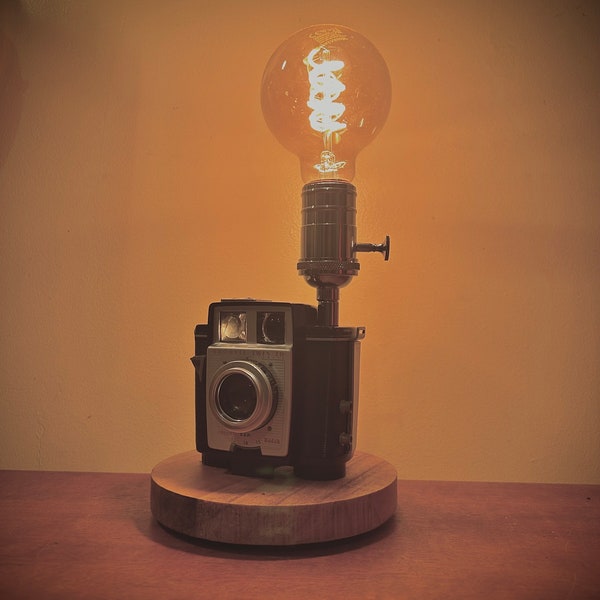 Upcycled Vintage Kodak Camera Lamp