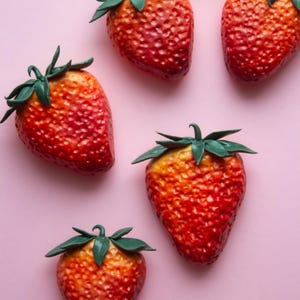 Polymer Clay Strawberry Magnets