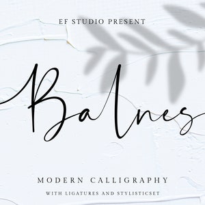 Balnes - Fuente de caligrafía moderna, Fuente de firma, Fuente Canva, Fuente Boho