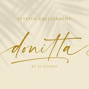 donitta - Caligrafía con estilo, fuente manuscrita, fuente de boda, fuente de firma