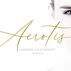 Aerotis - Modern Kalligraphie Schriftart, Hochzeit Schriftart, Signatur Schriftart, Skript Schriftart