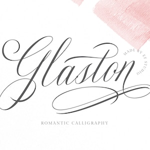 Glaston - Elegante font scritto a mano, carattere di nozze, carattere corsivo