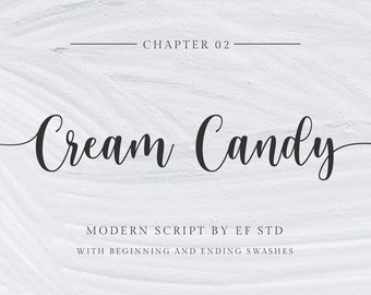 Cream Candy - Handwritten Font, Cricut Font, Wedding Font, Cricut with Tails