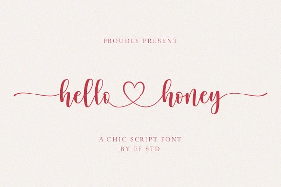 Hello Honey - Handwritten Font, Wedding Font, Cricut with Tails