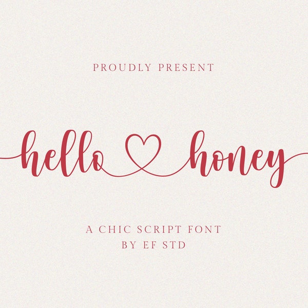 Hello Honey - Handgeschriebene Schrift, Hochzeitsschrift, Cricut mit Schwänzen