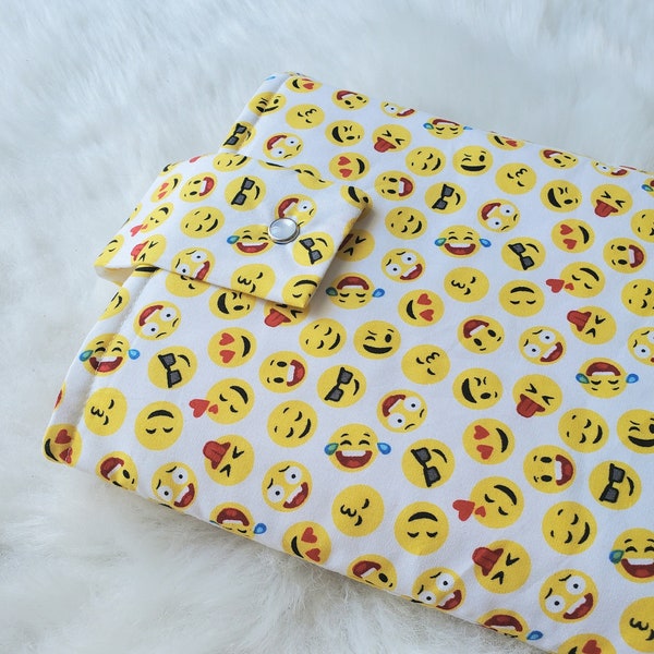 POCHETTE multi-usages : livres, carnets de santé, mangas | Motif Smileys