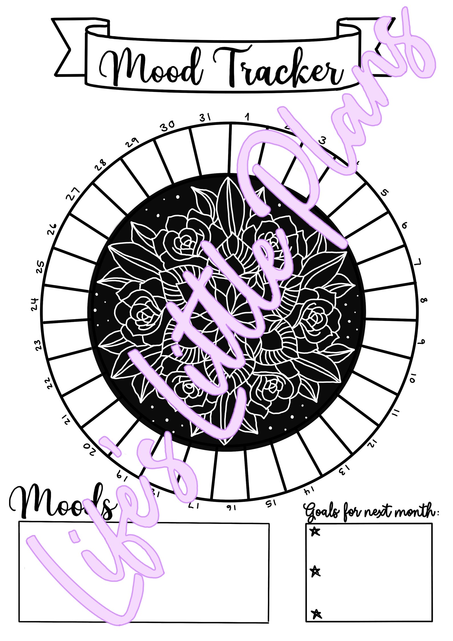 Mandala Monthly Mood Tracker Printable - Etsy Italia