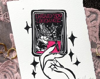 Lesbian pride relief print - 5x7”