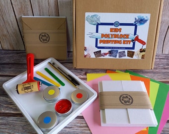 Printing Craft Kit for Children With Polystyrene Blocks. No