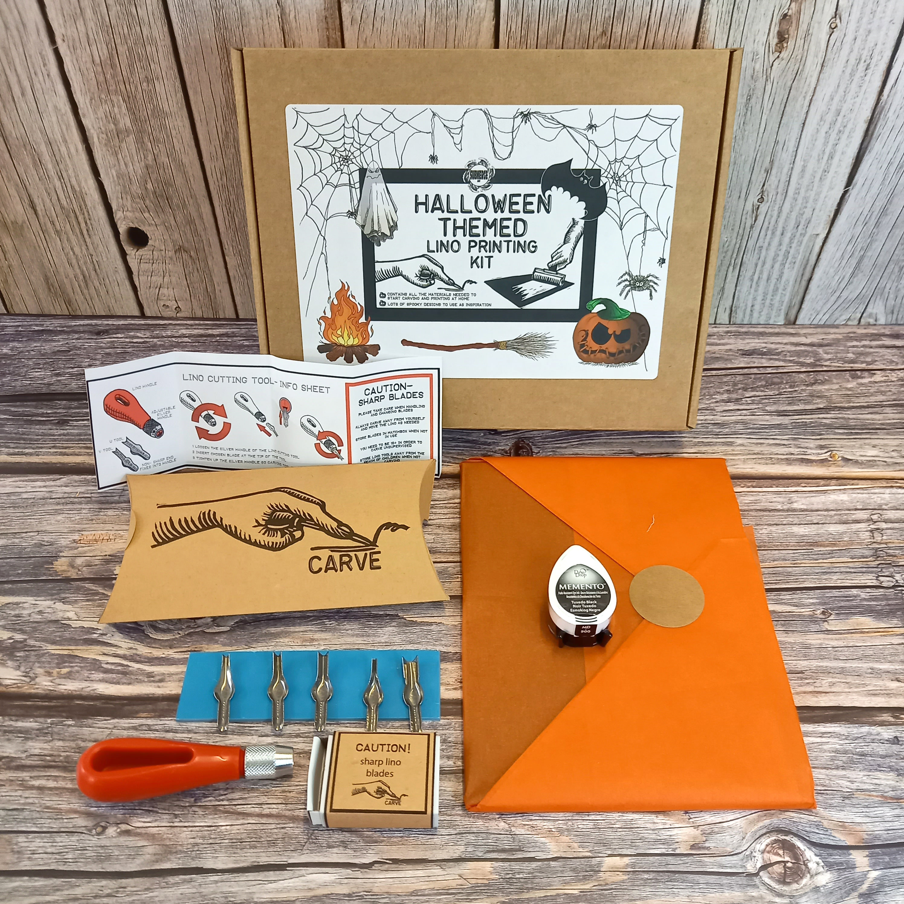 Halloween spooky Themed Lino Printing Craft Kit With Step by Step  Illustrated Guide 