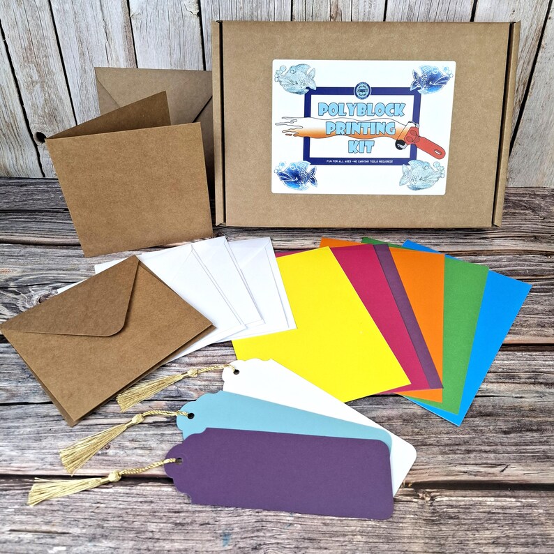 Polyblock Printing Kit: Safe Inks & Roller, No Carving image 2