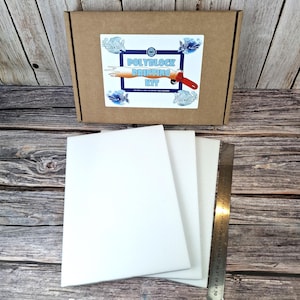 Polyblock Printing Kit: Safe Inks & Roller, No Carving A4 Thick Polyblock