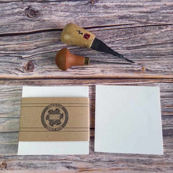 Soft White Mastercut lino - 4 pack sizes from 10x10cm to 30x20cm