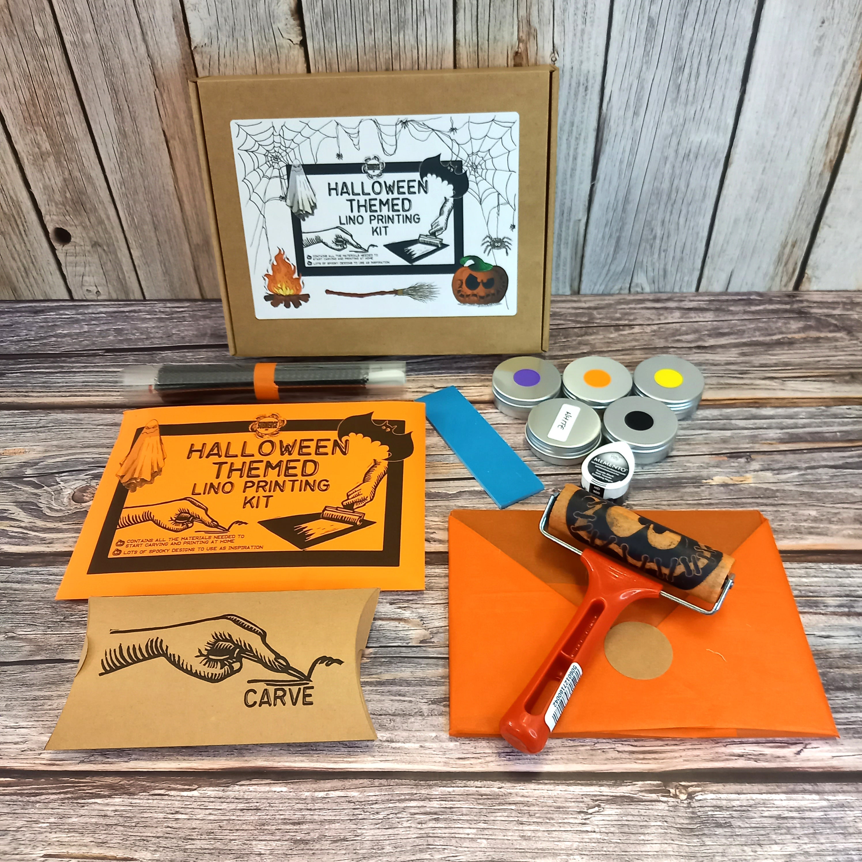 Halloween spooky Themed Lino Printing Craft Kit With Step by Step  Illustrated Guide 