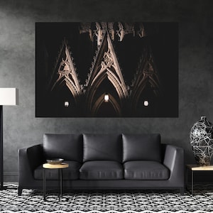 Gothic Cathedral Decor, Cathedral Wall Art, Cathedral Print, Gothic Print, Dark Cathedral, Architecture Photography, Architecture Wall Art
