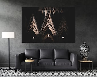 Gothic Cathedral Decor, Cathedral Wall Art, Cathedral Print, Gothic Print, Dark Cathedral, Architecture Photography, Architecture Wall Art