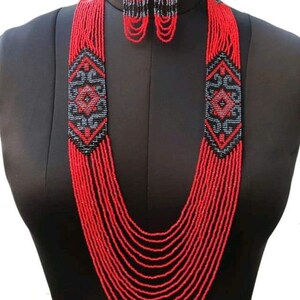 Ukrainian Necklace/ Beaded Necklace/handmade jewelry/garden Jewellery/Elegant,colorful/Beads pendant/for women/for gifted item/Long Necklace