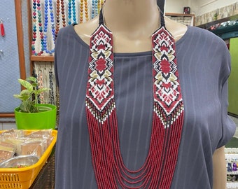 Ukrainian Gerdan Necklace, Traditional Beaded Jewelry