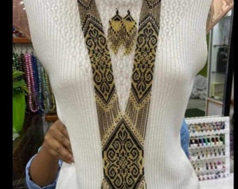 Ukrainian Gerdan Necklace, Traditional Beaded Jewelry