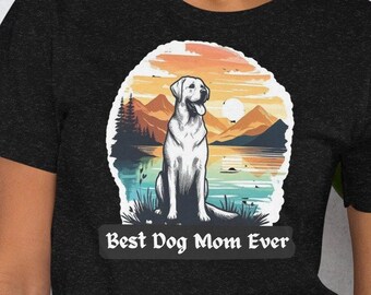 ラブラドール・ドッグ・ママTシャツ、犬好きグラフィックTシャツ