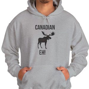 Moose Hoodie - Silhouette Outline of a Moose Against the Mountain Sunset, Ideal for Hiking and Nature Fans, Unique Wildlife Lover Gift