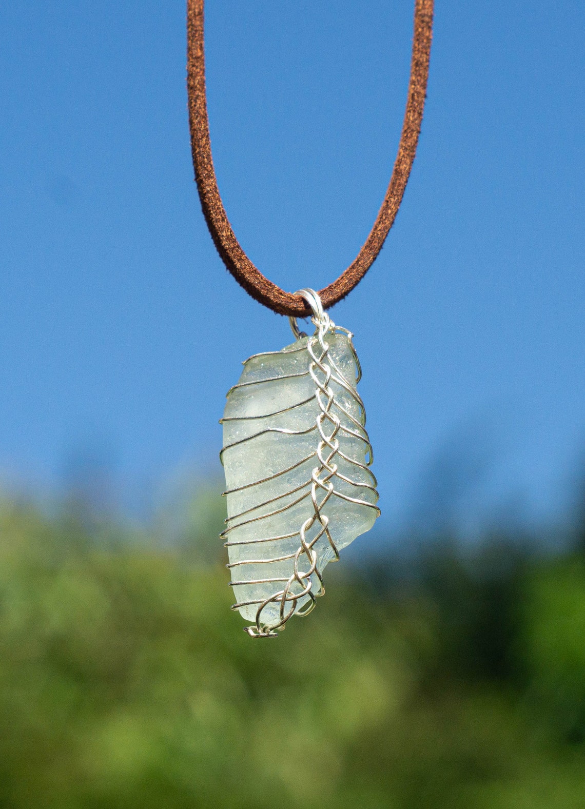 Handmade Cornish seaglass necklace  Etsy