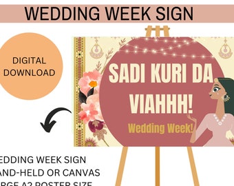 Desi Wedding Welcome Sign: Sadi Kuri Da Viah! (Digital Download)
