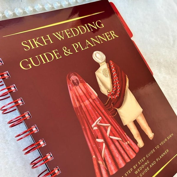 Guía y planificador de bodas sij: rojo