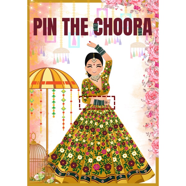 Pin the Choora- Asian Event Game/ Bridal Shower/ Engagement/ Mendhi / Chunni Ceremony