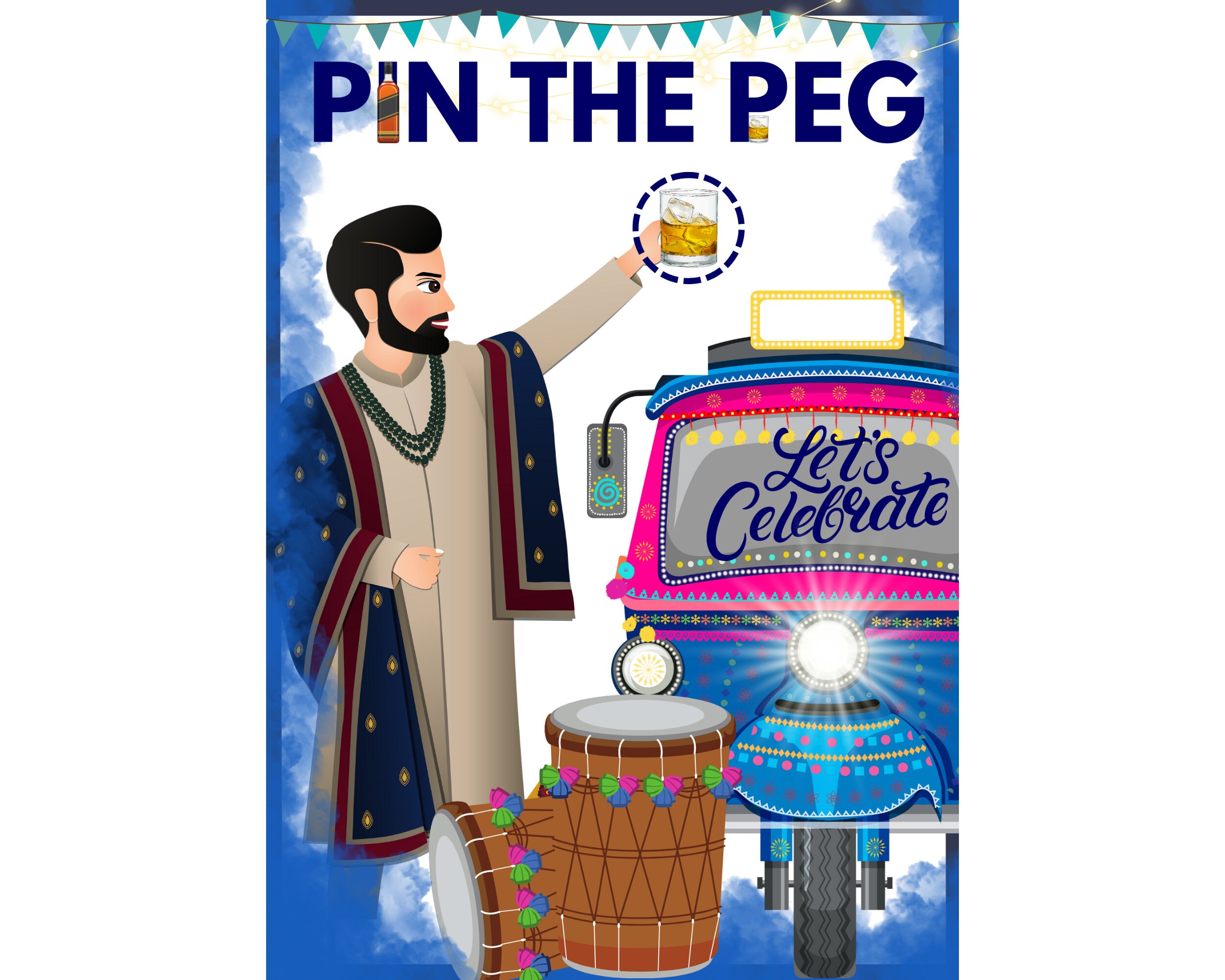 PIN THE PEG - Desi Party Game