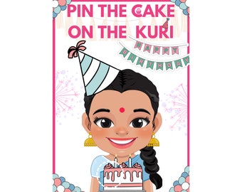 Pin The Cake On The Kuri- Asian Birthday Party Game