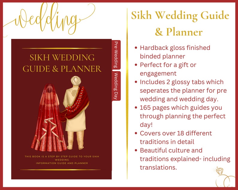 Sikh Wedding Guide & Planner Red image 3