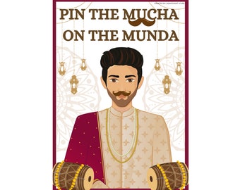 Pin the Mucha on the Munda- Desi Event Game (DIGITAL)