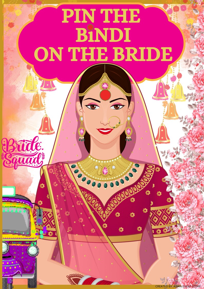 Pin the Bindi on the Bride- Desi Event Game (DIGITAL) - Etsy