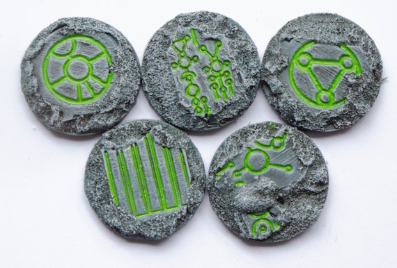 Role Playing Miniatures Toys Miniature Toys 28mm x 5 Set A Necron Bases ...