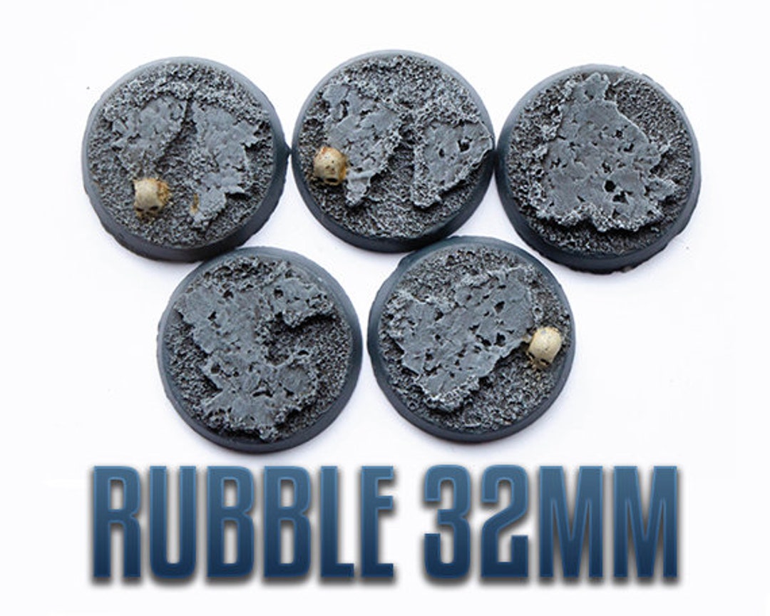 Miniature Bases Rock Rubble Bases 32mm X 5 set A Dnd 40000 Wargaming ...