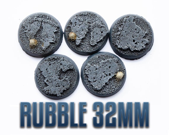 32mm x 10 Rock Rubble Bases Warhammer 40k AOS Kill Team Handmade Resin Unpainted 