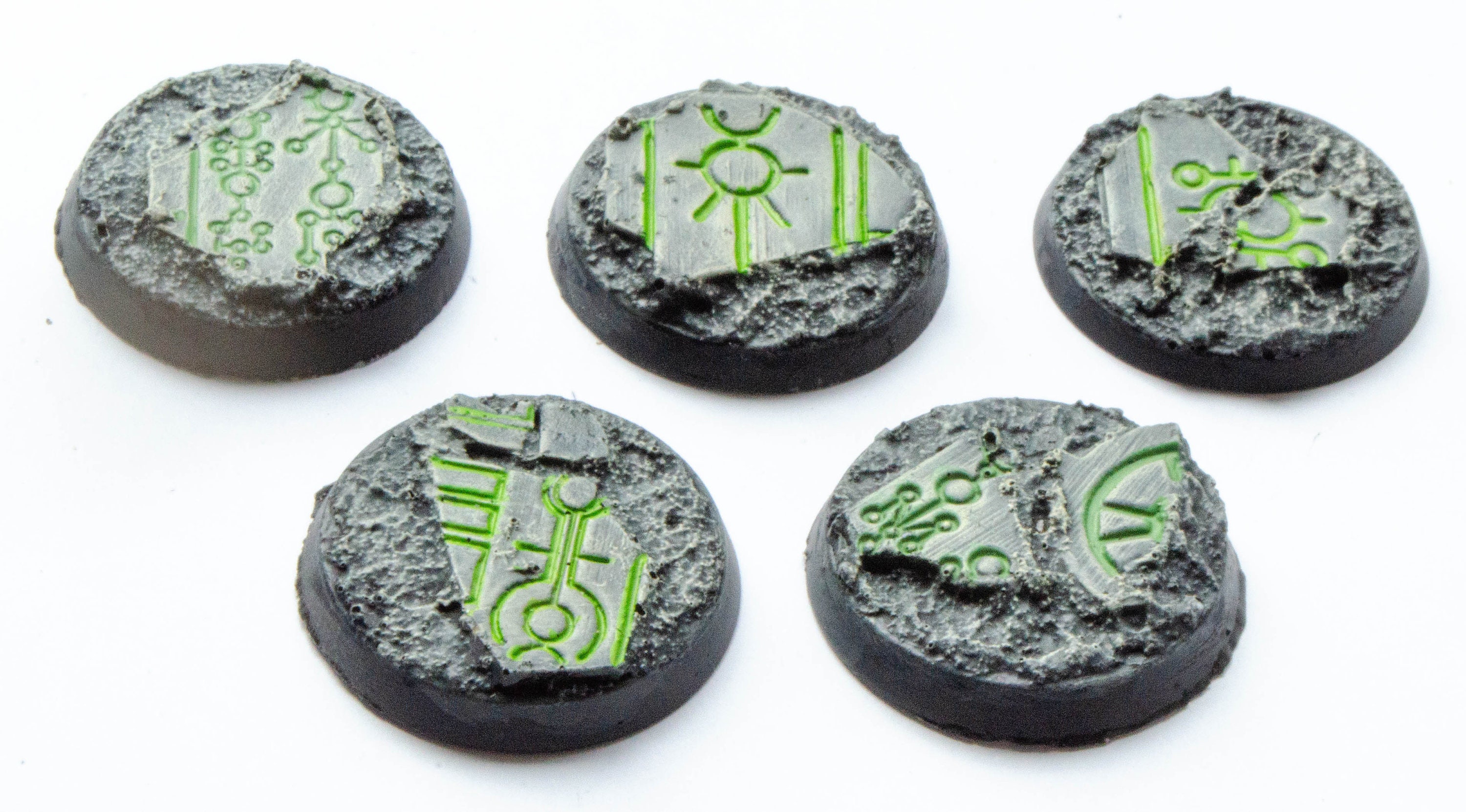 Role Playing Miniatures Toys Miniature Toys 28mm x 5 Set A Necron Bases ...