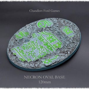 Miniature Base | Necron Base Oval Flyer | 120mm x 1 | 40000 DnD Wargaming AOS Custom Handmade Resin - Unpainted.