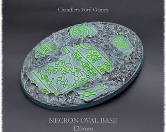 Miniature Base | Necron Base Oval Flyer | 120mm x 1 | 40000 DnD Wargaming AOS Custom Handmade Resin - Unpainted.