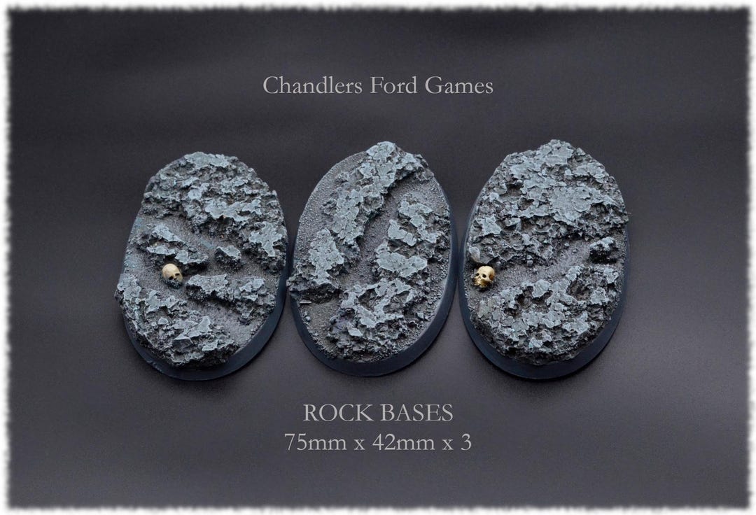 Miniature Bases | Rock Rubble Bases |75mm X 3 Oval Bases | 40000 Dnd ...
