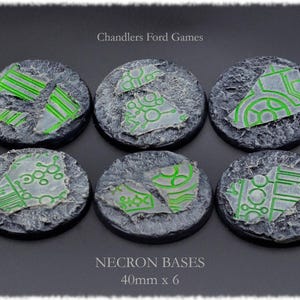 Miniature Bases | Necron Bases | 40mm x 6 | 40000 DnD Wargaming AOS Custom Handmade Resin