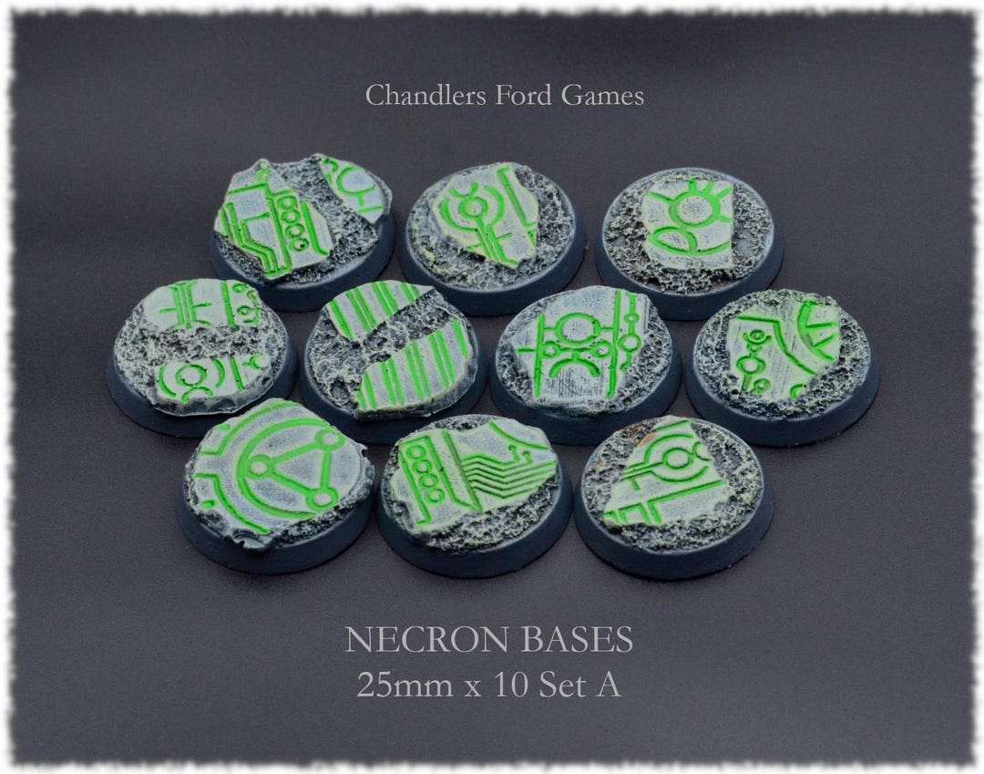 Miniature Bases | Necron Bases | 25mm X 10 (set A) | 40000 Dnd ...