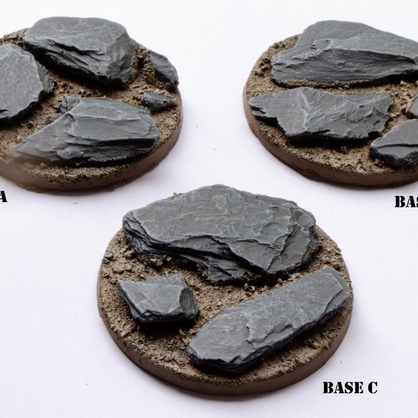 Miniatur Basis | Schiefer Rock Bases | 60mm X 1 | 40000 DnD Wargaming AOS Kill Team Resin Handmade