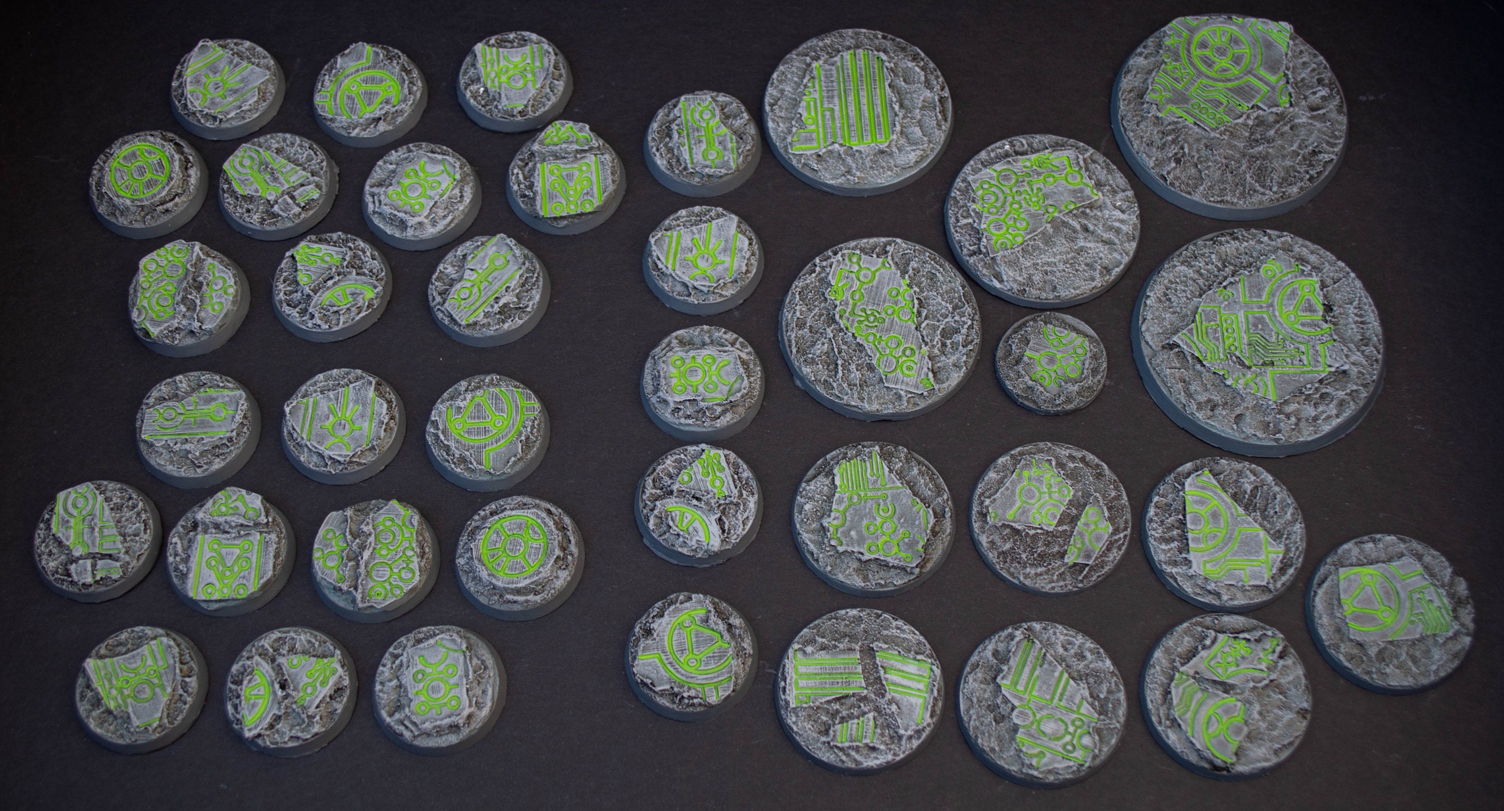 Socles miniatures | 32 mm - 65 mm | Socle Nécron |Ensemble de socle Nécron Wargaming Indomitus