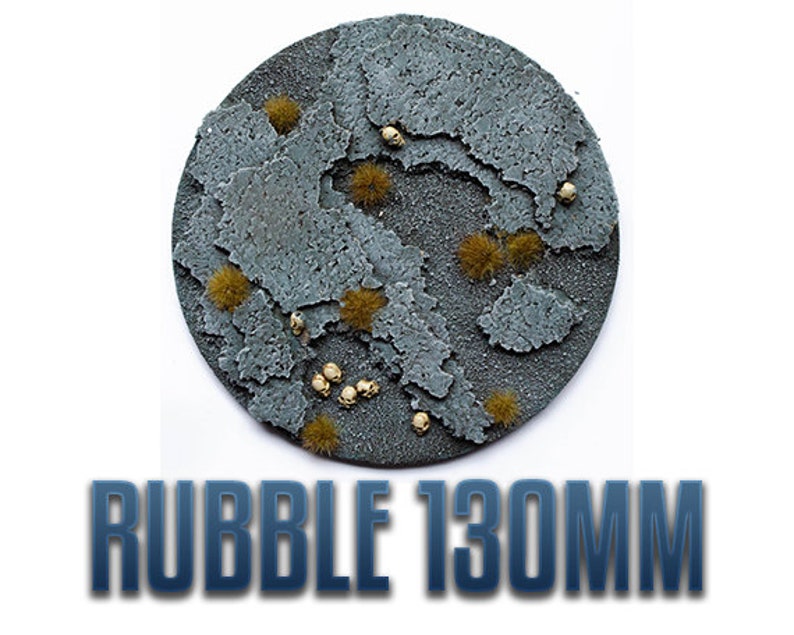 Miniature Base Rock Rubble Base 130mm X 1 Dnd 40000 Wargaming AOS Kill ...