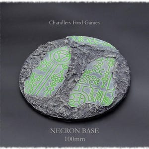 Miniature Base | Necron Base | 100mm x 1 | 40000 DnD Wargaming AOS Custom Handmade Resin - Unpainted