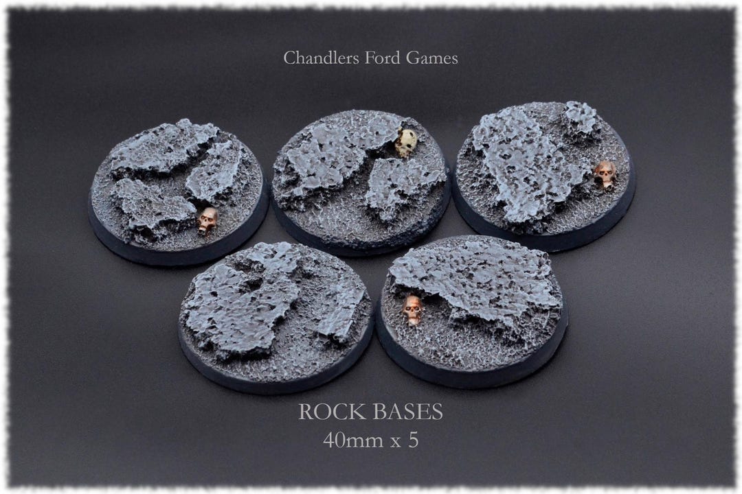 Miniature Bases | Rock Rubble Bases | 40mm X 5 (set B) | Dnd 40000 ...